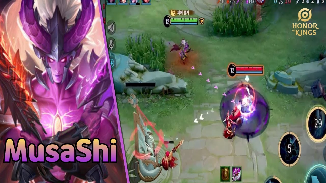 (王者荣耀)(宮本 武蔵) 무사시가 투사체를 다 막는다고요..? / MusaShi Game Play | 아너 오브 킹즈 | Honor of Kings | 츠키코