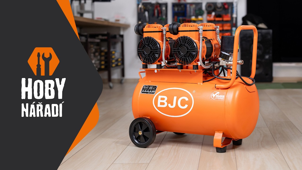 😮4 písty. 2 motory. 79 dB. 💣   Tichý kompresor 50L, 💨 Síla bez oleje! 💪