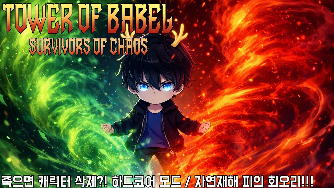 [바벨탑] 죽으면 끝나는 하드코어 모드 / 자연재해 피의 회오리!!!! (Tower of Babel)