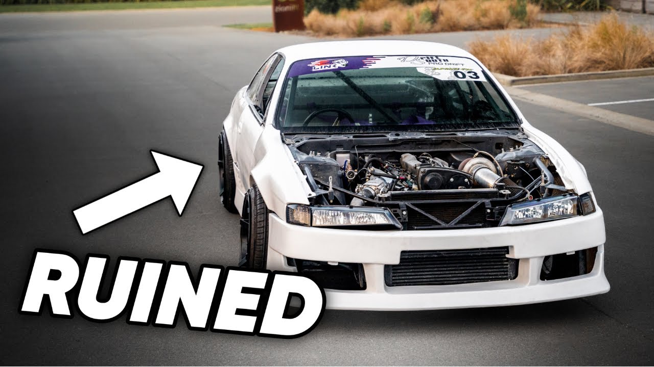 DISASTER AT THE FIRST TRACK DAY IN THE RB25 SWAPPED S14 SILVIA...