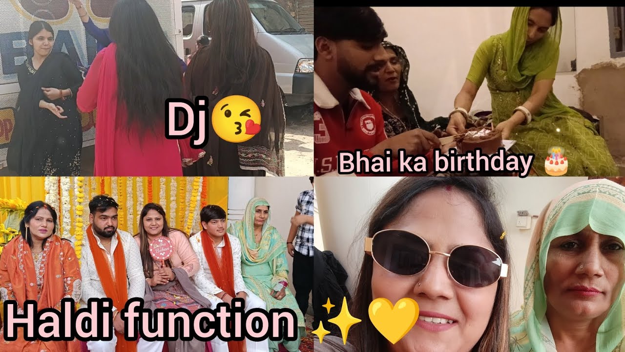 Bhai ka birthday 🎂//haldi function ✨💛 #gurjarfamliy vlogs