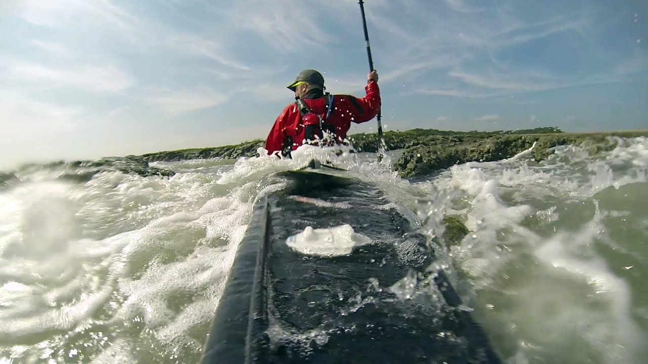Sea kayak with a flooded bulkhead | Solent UK | Tahe Marine Greenland