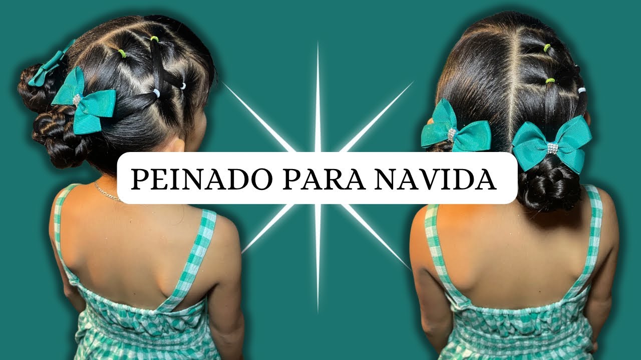 PEINADO FACILA PARA NIÑAS DE NAVIDAD🎄🎁!!!