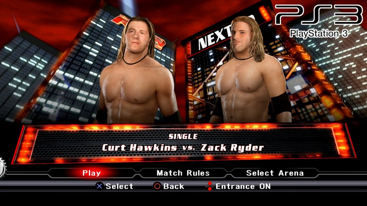 WWE SmackDown VS Raw 2009 PS3 - Curt Hawkins VS Zack Ryder [2K][mClassic]