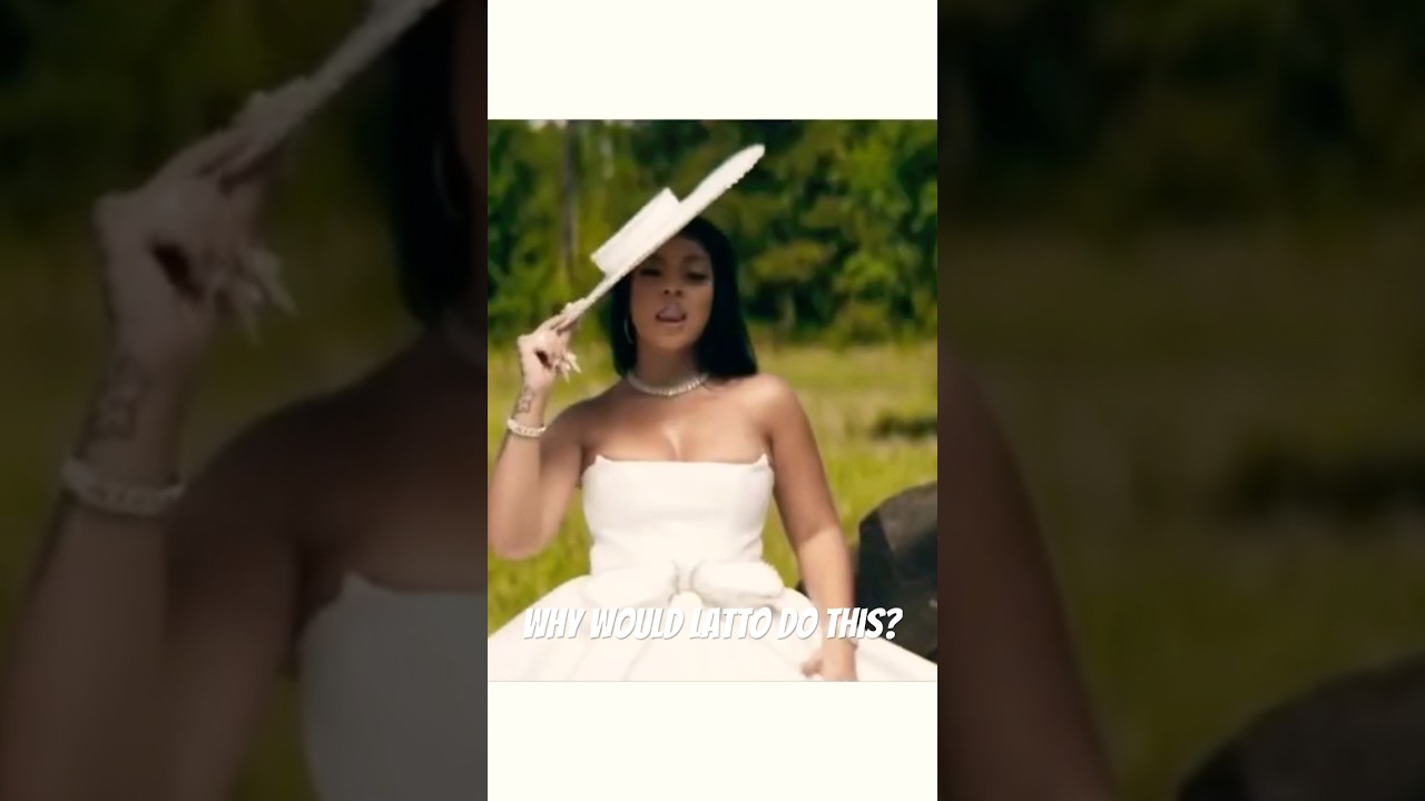 Latto dresses as a southern belle on a plantation for a music video.