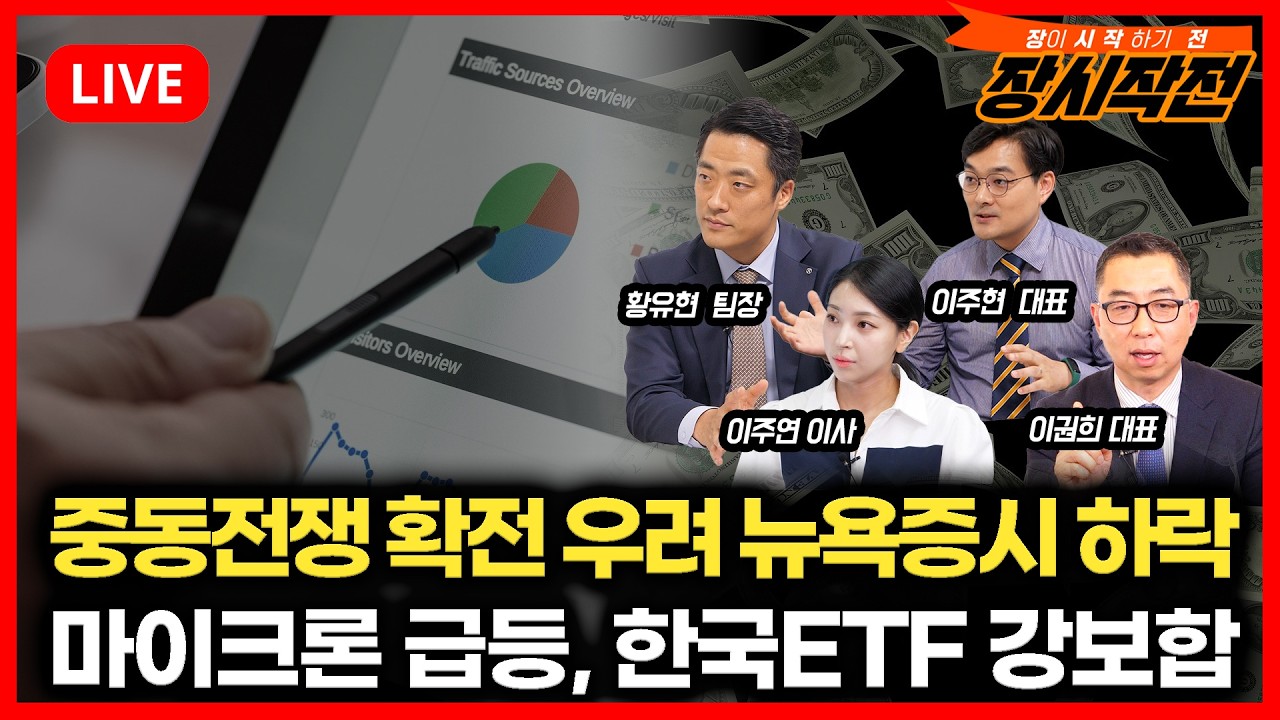 [3월16일 #장시작전] 중동전쟁 확전으로 유가급등, 뉴욕증시 하락 / 마이크론 5% 급등, 한국증시 ETF 강보합 마감