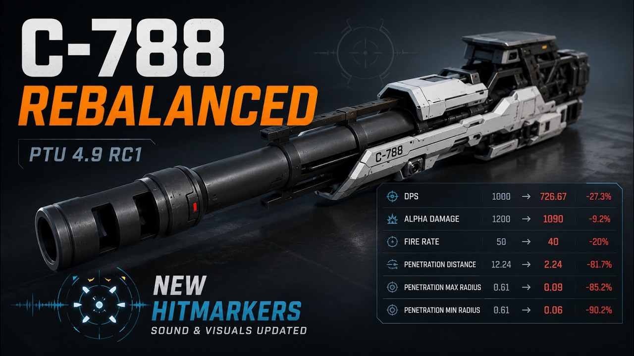 Star Citizen PTU 4.9 RC1 - C-788 Rebalanced & New Hitmarkers Tested