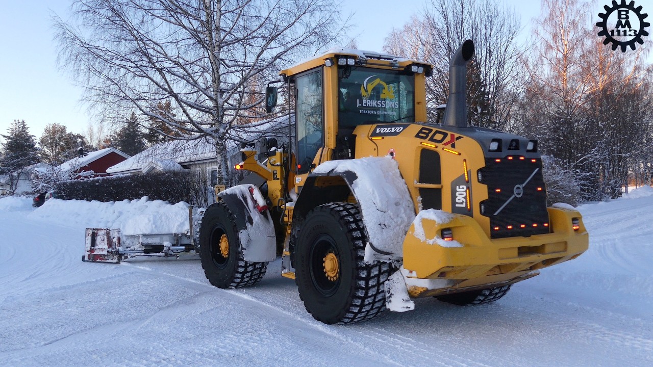 Snowclearing Volvo L90G with Siljum Isrivare / Ice cutting blade (Multiplog)