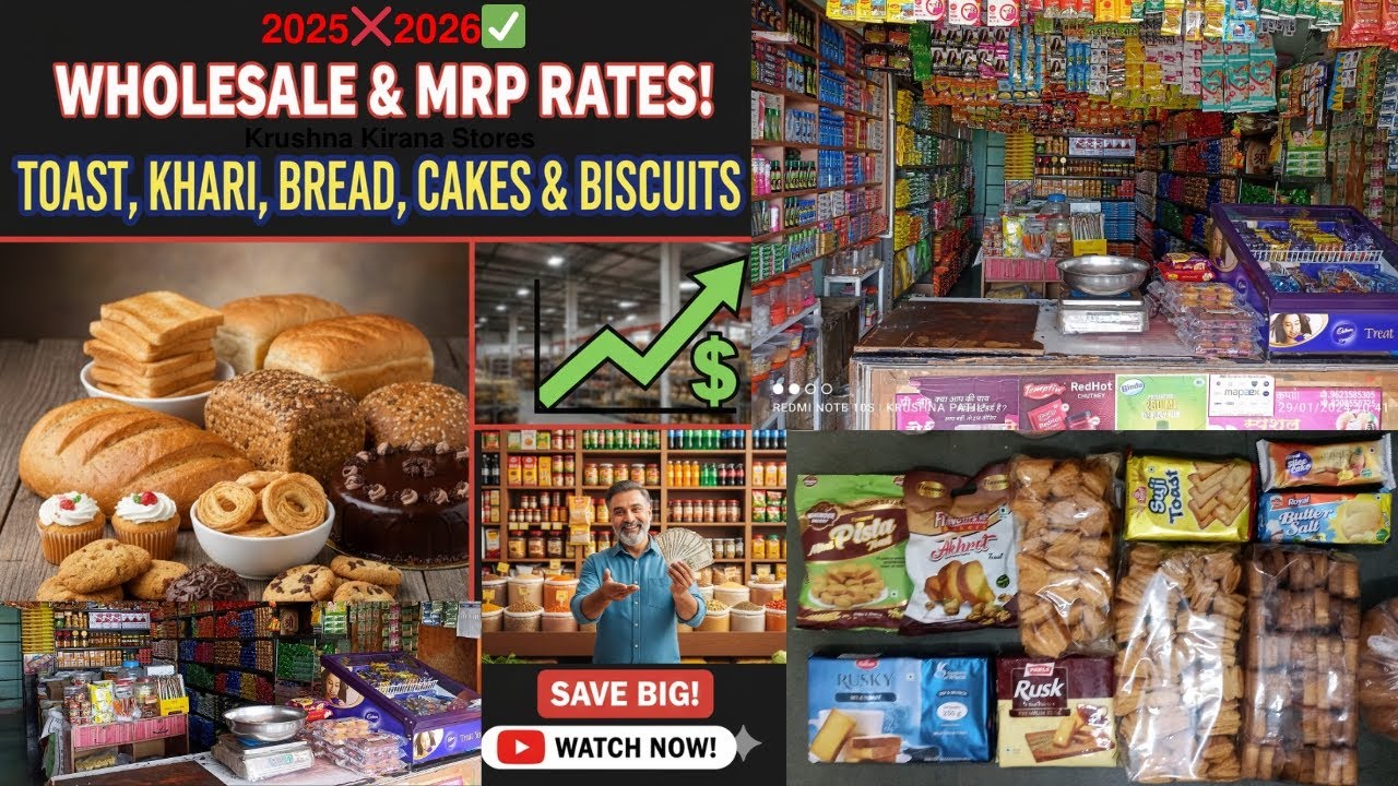 Toast, Bread, Biscuit Wholesale vs Retail Price 😱 | Shopkeeper Sach Batata Hai | #Krushnakiranastore