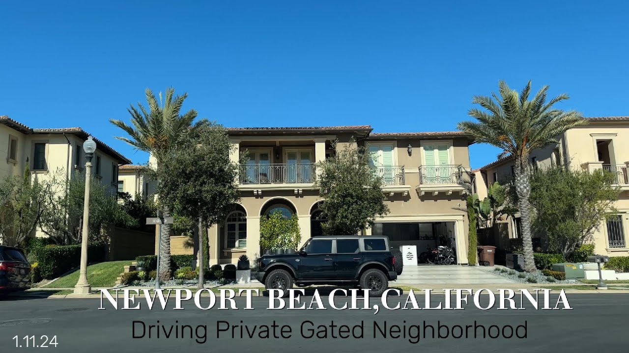 Driving Private Gated Community in Newport Beach,California| Orange  County |1.11.24