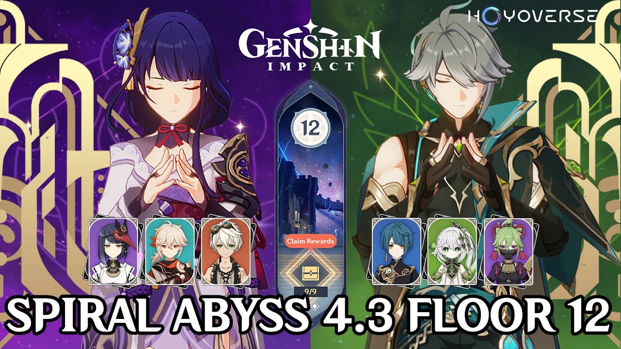 C0 Alhaitham Hyperbloom + C2 Raiden Shogun Hypercarry「 Spiral Abyss 4.3 Floor 12 」