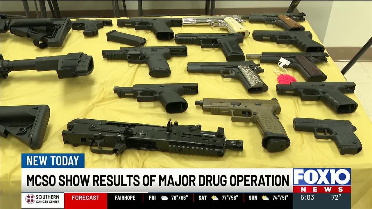 Mobile County sheriff&rsquo;s 90-day haul: 142 arrests, 198 guns, 919 pounds of drugs