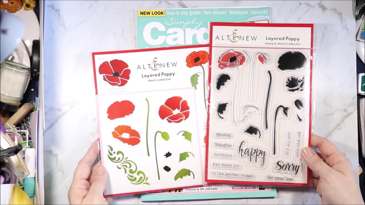 UK Simply Cards and Papercraft 194 Altenew Painted Poppies