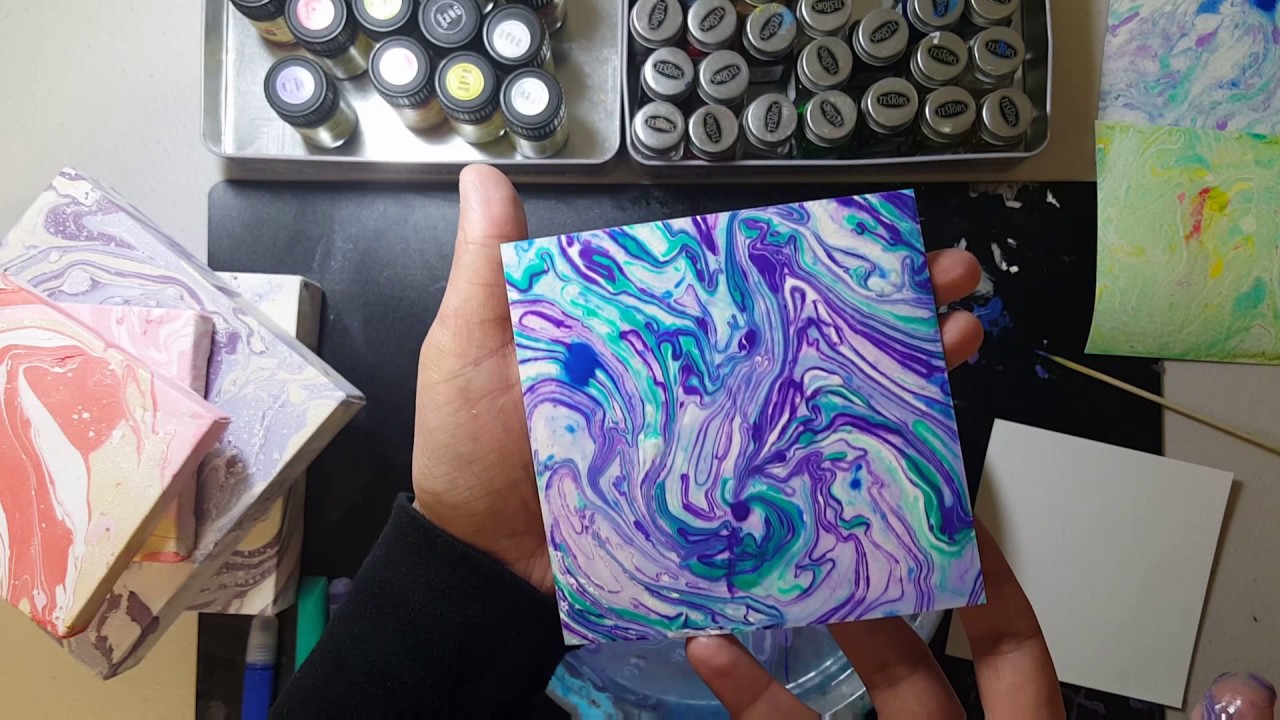 Water Marbling - Jot Marbling Kit from the Dollar Tree