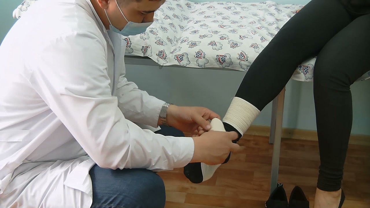 Алгоритм наложения повязки на голеностопный сустав