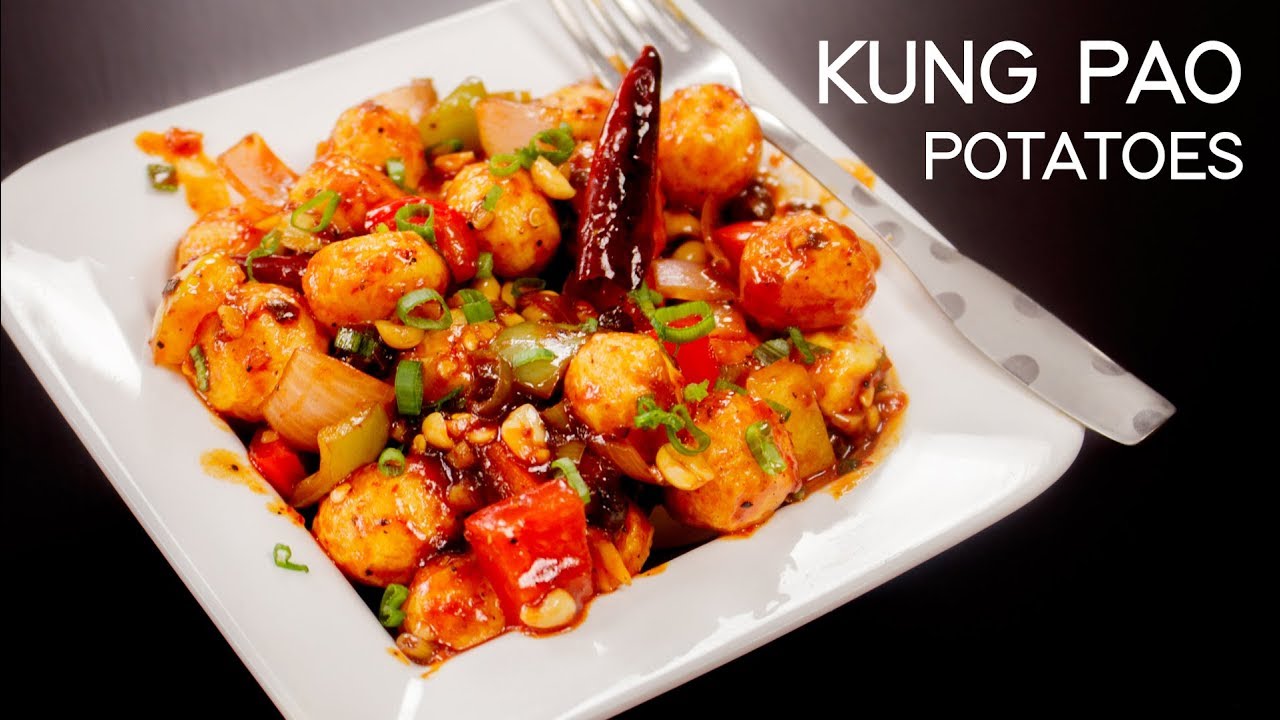 Kung Pao Potatoes Recipe - Chilli Potato Chinese Indo Style - CookingShooking
