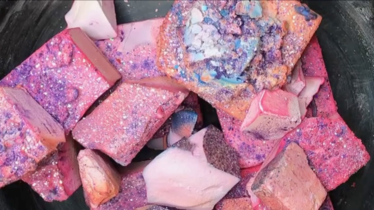 MORE ASMR EDITS| Krumble King| DYED GYMCHALK + colorful CRUNCHY CRUMBLES sleep aid + sped up 🌈
