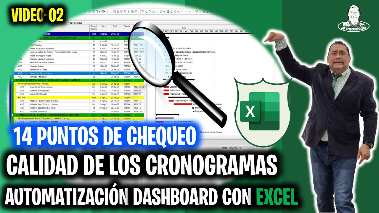✔️Automatización Dashboard EXCEL de 14 Puntos Chequeo Cronograma | PRIMAVERA P6 | Proyectos
