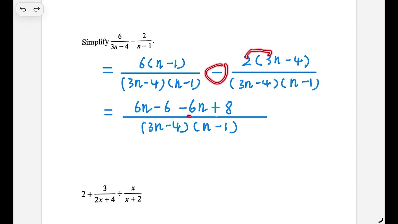 Ch43 Simplify algebraic fractions 化簡代數分數