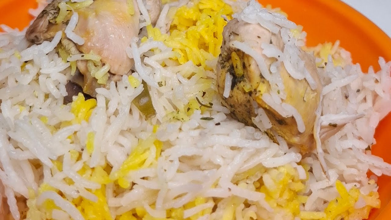 Chicken White Pulao with Yellow Touch #food #cooking #chickenpulao 