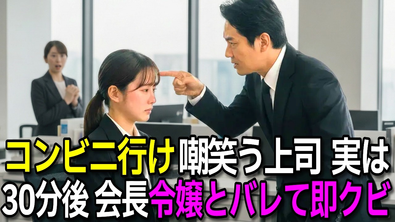 【驚愕】ハバート卒の新人を「コンビニ店員がお似合い」と蔑んだ上司、実は会長の娘と判明。たった30分後にクビになる羽目に【感動する話】【朗読】