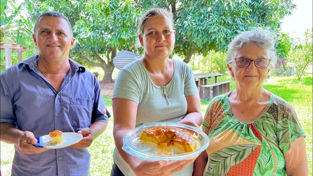 Prima da Tatiana veio do MATO GROSSO nos VISITAR e fez um PUDIM de LEITE CONDENSADO DELICIOSO