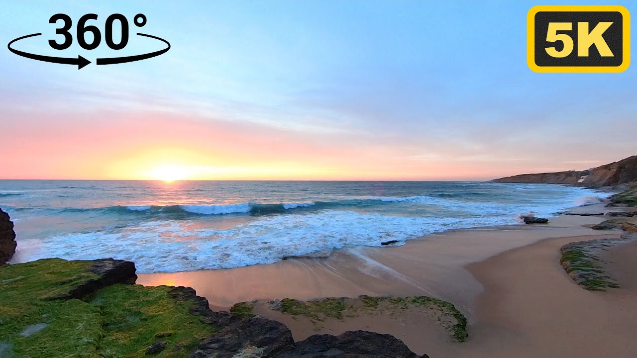 Sunset Portugal Beach Relaxing Video VR 360 5K #2
