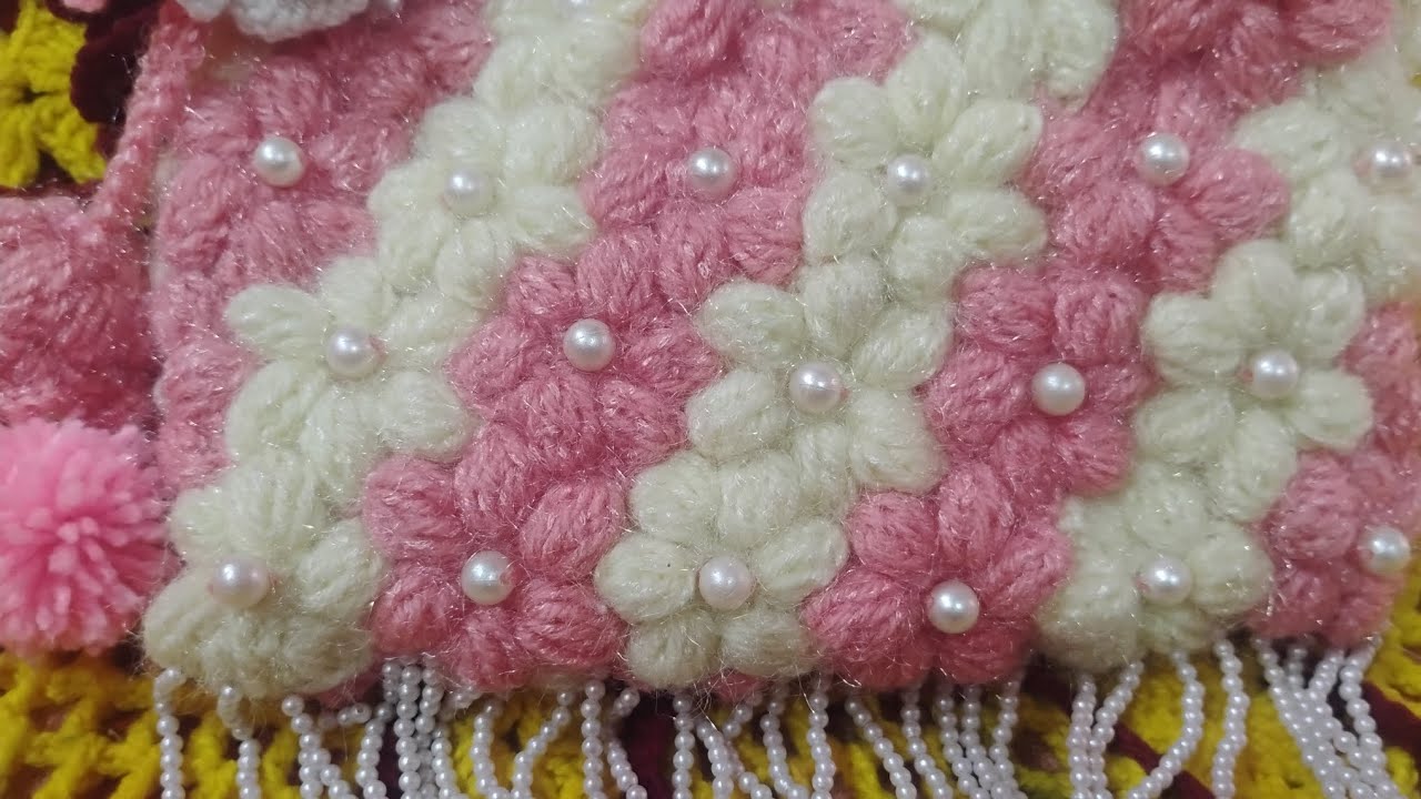 Puff flower purse 👛 banana shikhe 👜🧶