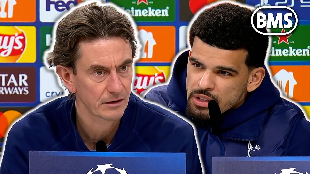 KOLO MUANI AND ODOBERT TYRE BLOWOUT! 🚗 | Thomas Frank and Dominic Solanke | Frankfurt v Tottenham