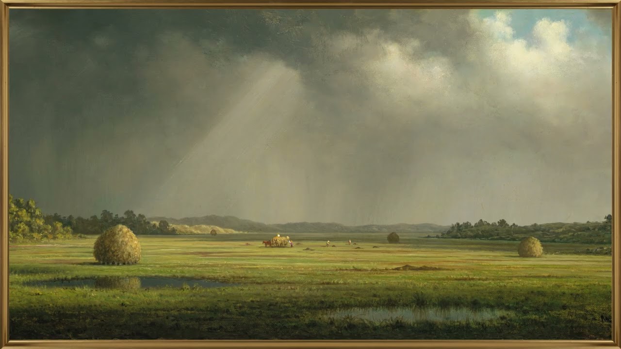 Sun Rays Over Peaceful Countryside in 4K | 2 Hours | Classic Framed Landscape TV Art