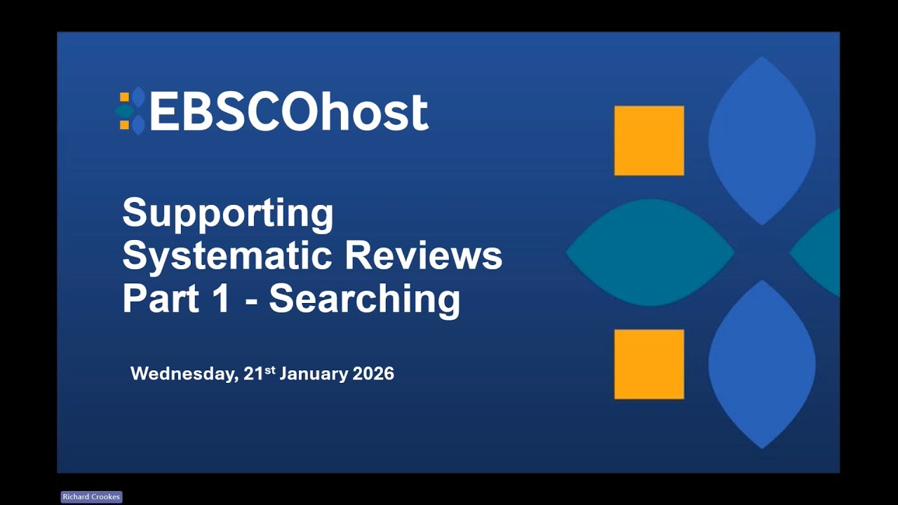Supporting Systematic Reviews using EBSCOhost Part 1 - Searching