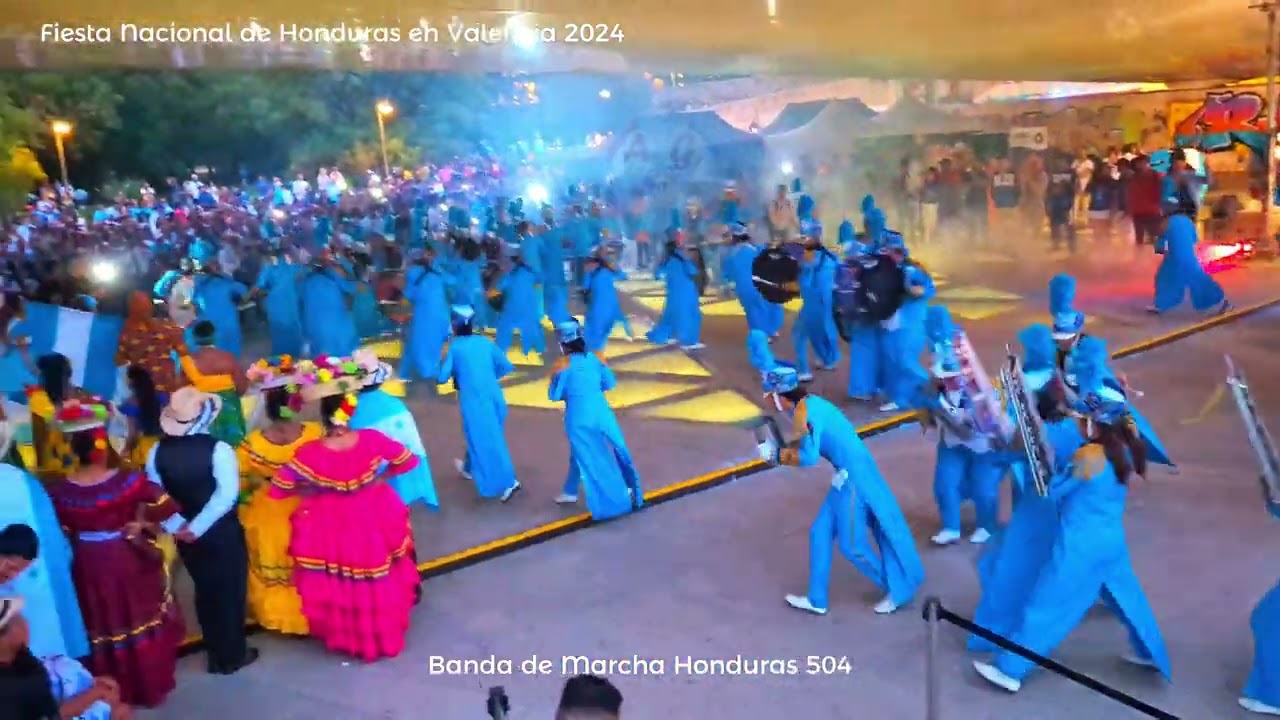 BANDA DE MARCHA HONDURAS 504 en La Fiesta Nacional de Honduras en Valencia 2024