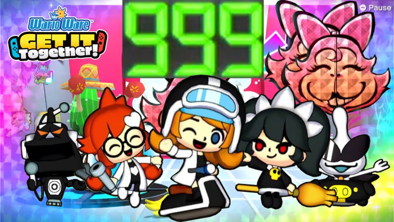 SUPER HARD 999 MAX SCORE, AGAIN! (Crew of 5, w/ Mona & Penny) | WarioWare: Get It Together! (Tie WR)