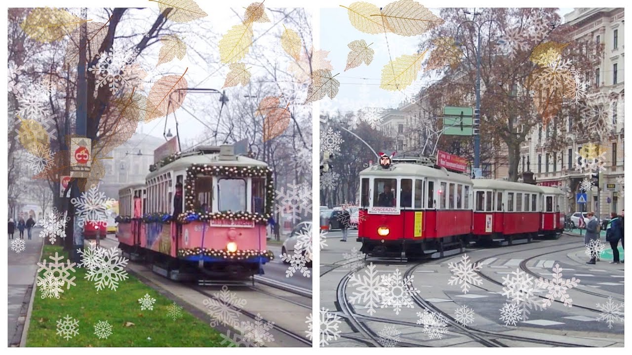 Straßenbahn Wien - Manner Tramway, Ströck Bim und ein Dreiwagenzug (19.12.2015)