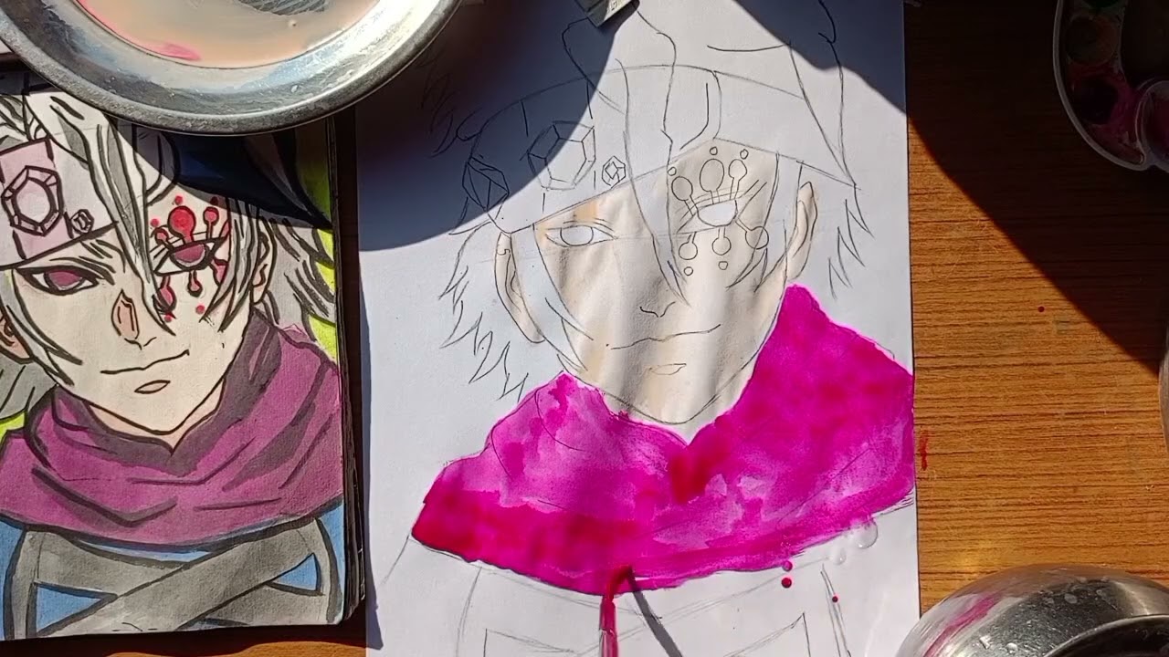 Sound hashira tengen uzui with watercolor drawing part 2