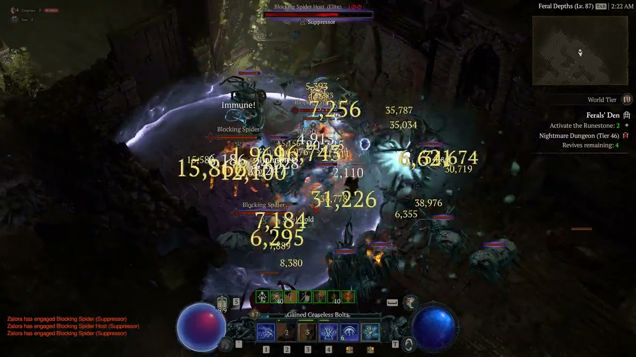 Diablo IV - Arc Lash Sorcerer lvl 87 clear a Tier 46 in less than 10 minutes