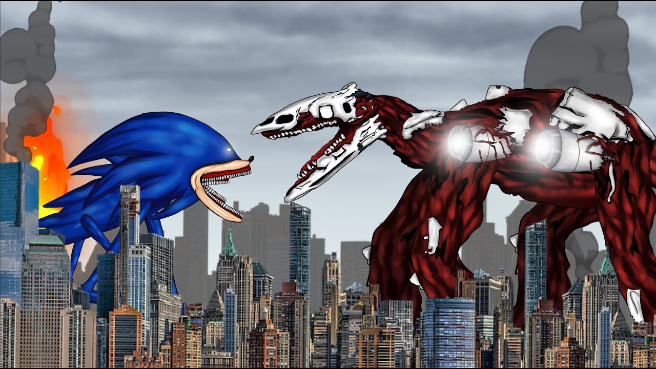 Shin Sonic Tapes vs Infected Sky . Animation Drawing Cartoon.