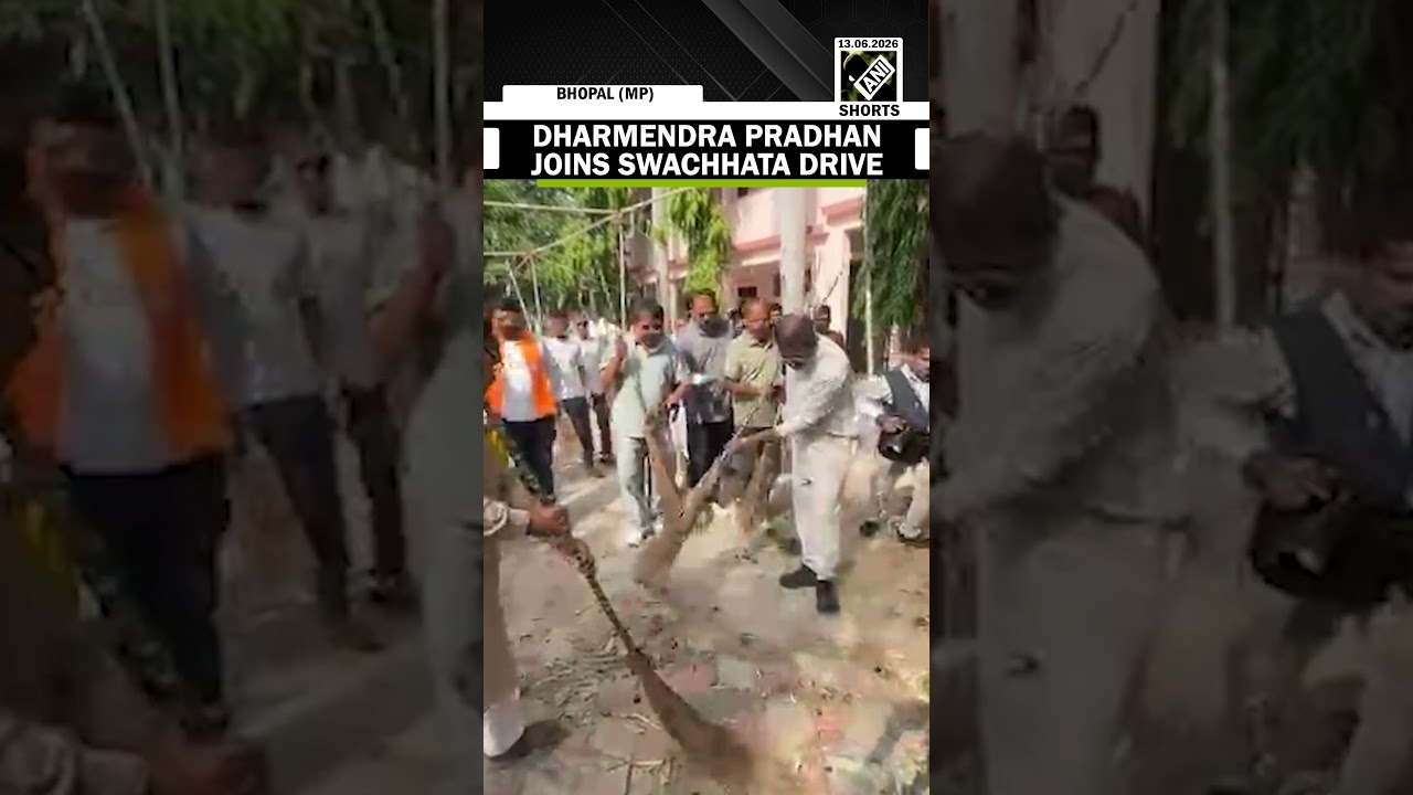 Union Min Dharmendra Pradhan joins cleanliness drive under Swachh Bharat Abhiyan at Nageshwar Temple