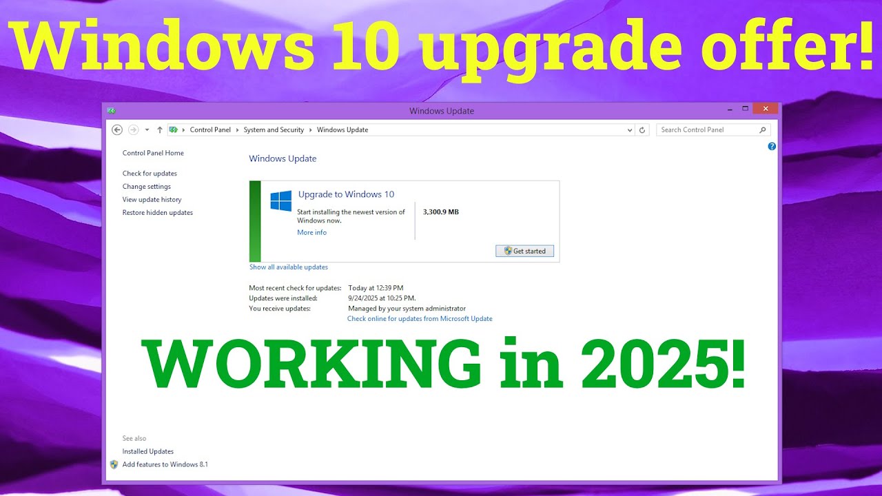 Как получить предложение по обновлению до Windows 10 через панель управления в 2025 году!