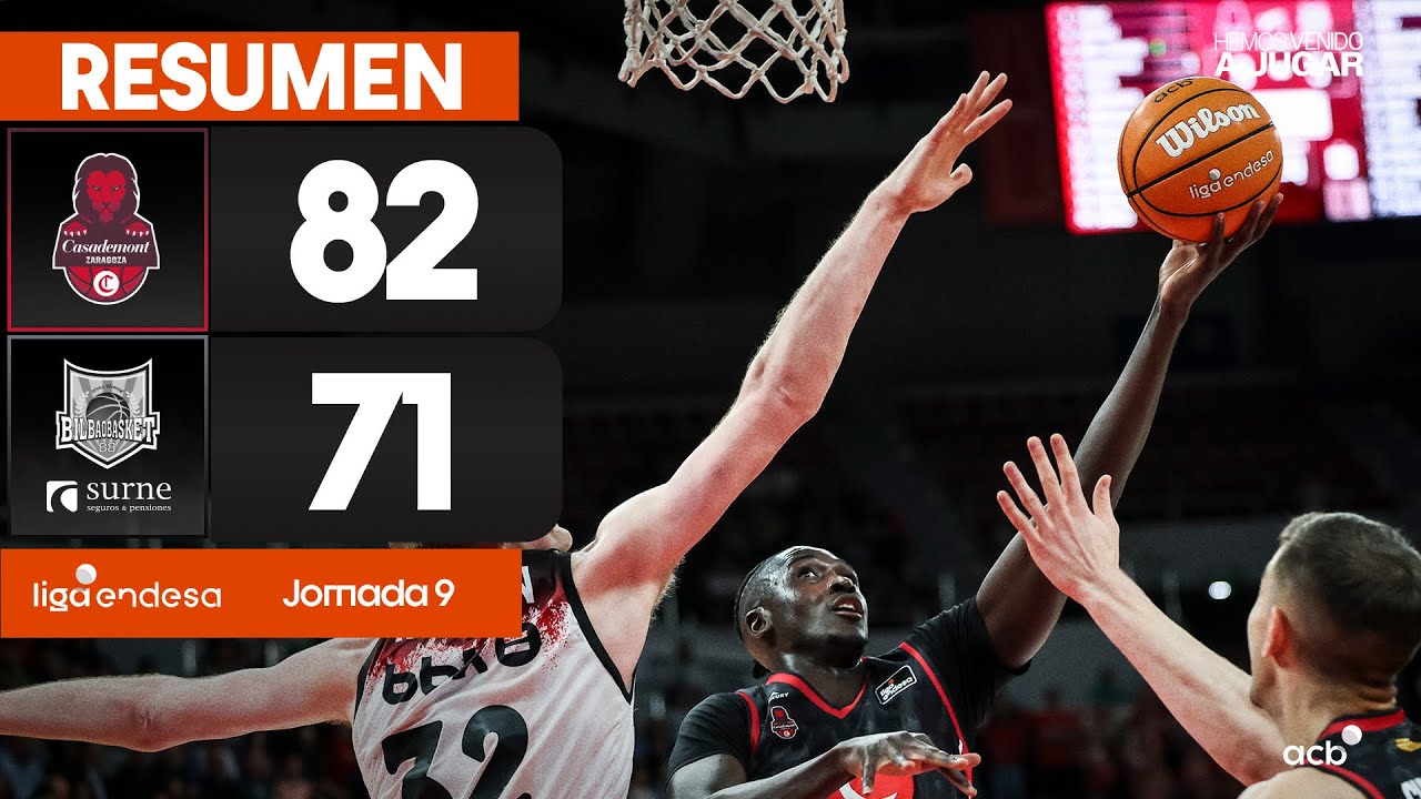 Casademont Zaragoza - Surne Bilbao Basket (82-71) RESUMEN | Liga Endesa 2024-25