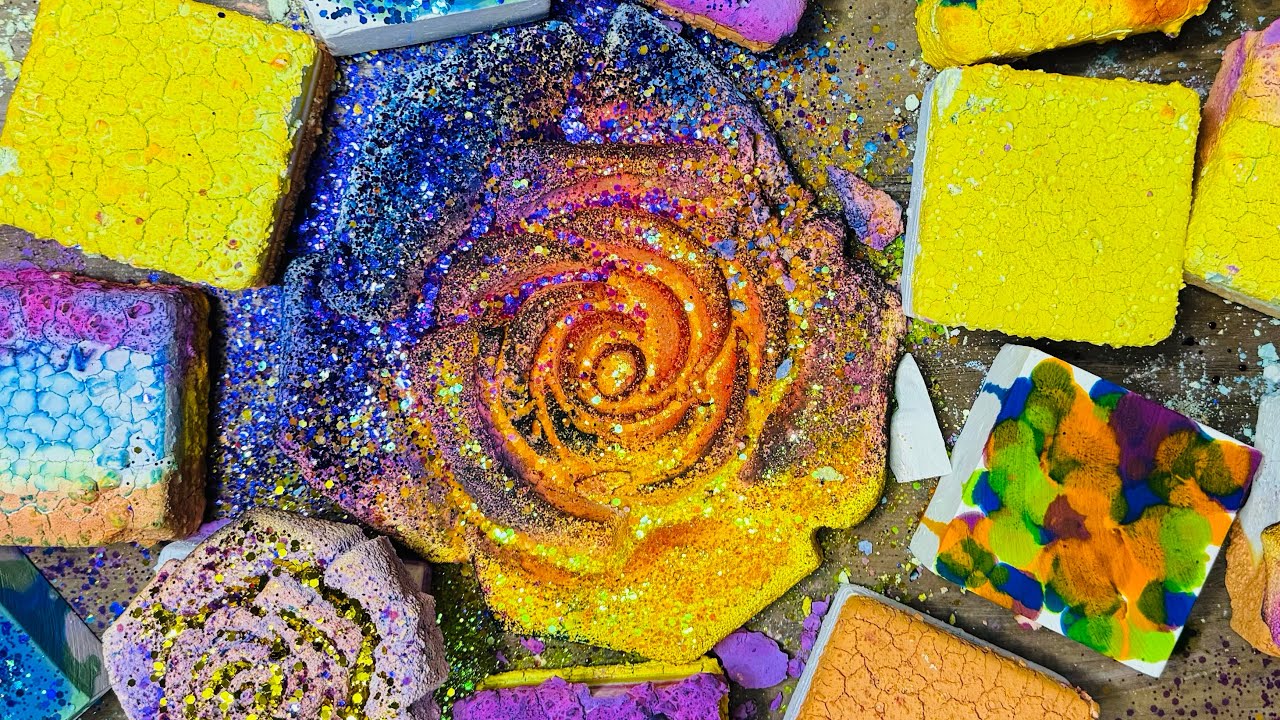 Duo Toned Pasted Gym Chalk & Multicolored Reforms 🌈 | #RaeyeDay2025 | Gym Chalk ASMR | ASMR