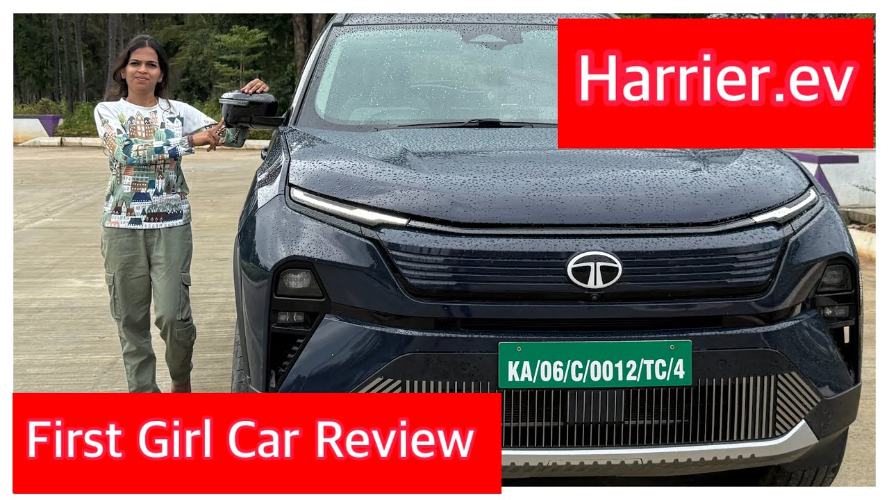 Harrier.ev || First girl car review in kannada || Most expensive car in tata