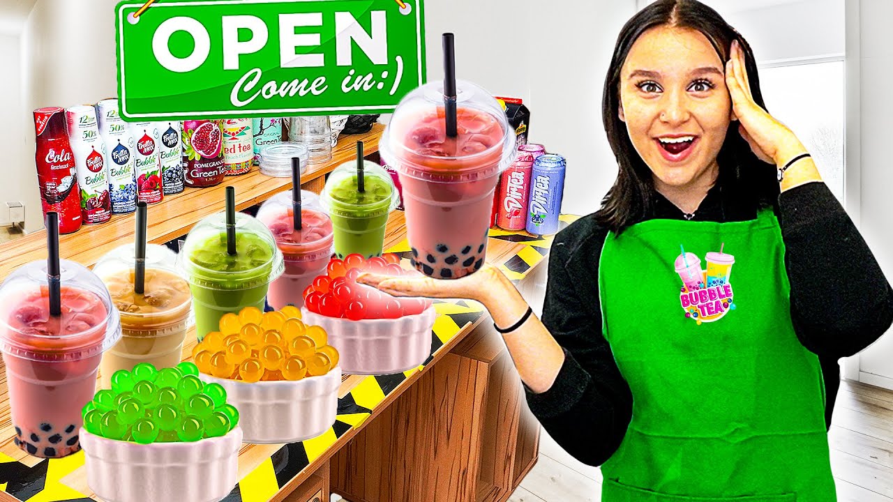 Mein eigener BUBBLE TEA LADEN !🧋😳 (Kundin probiert zum ersten mal Bubble Tea) - Celina