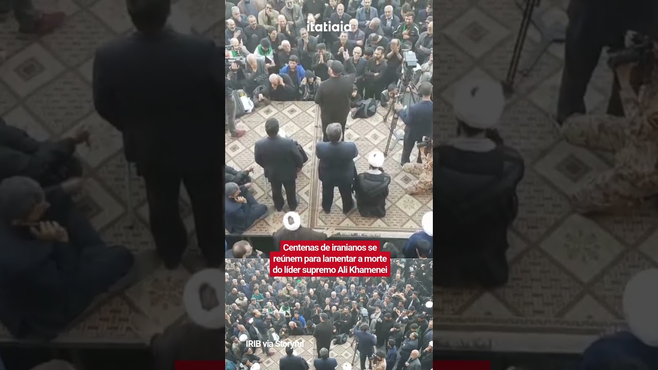 CENTENAS DE IRANIANOS SE RE&Uacute;NEM PARA LAMENTAR A MORTE DO L&Iacute;DER SUPREMO ALI KHAMENEI