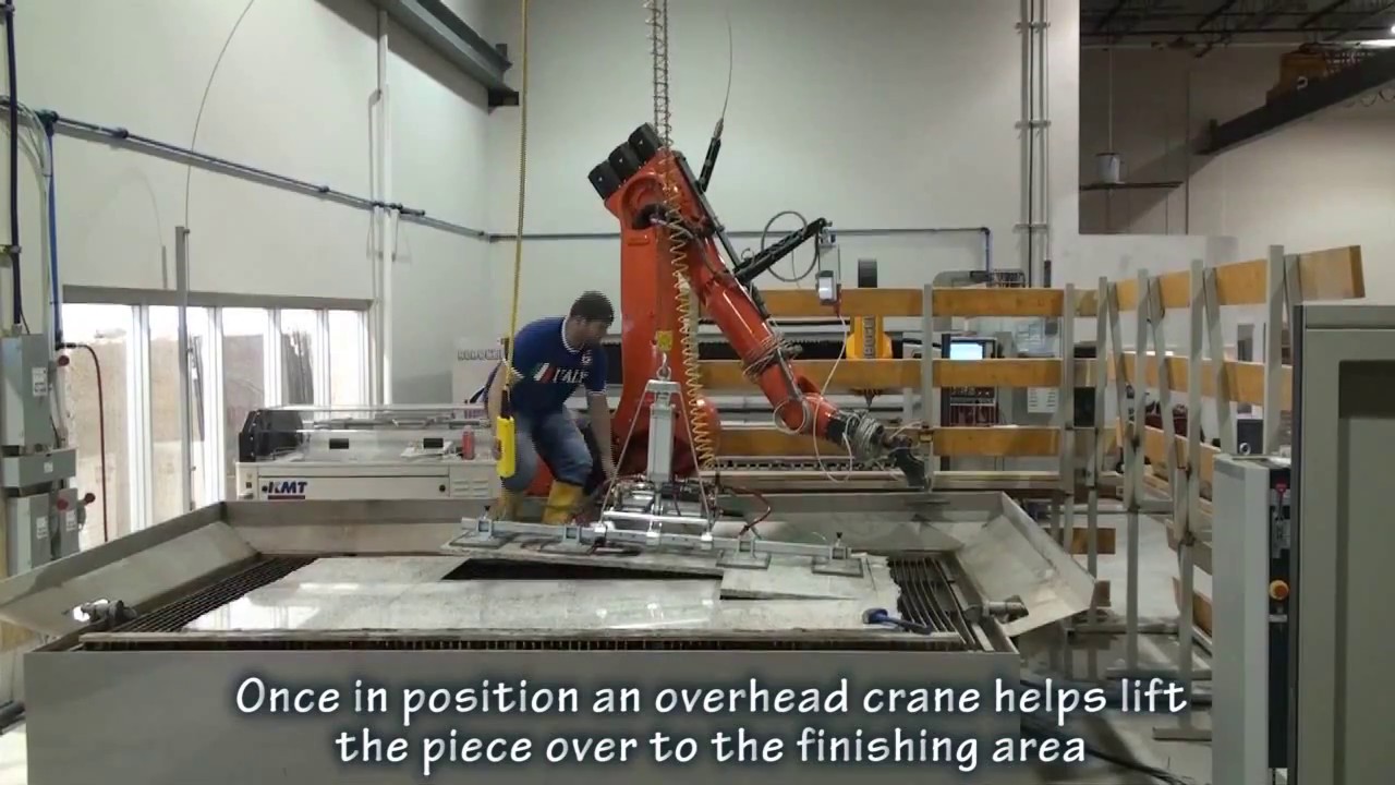 Robotmaste and Kuka Waterjet Cutting of Stone