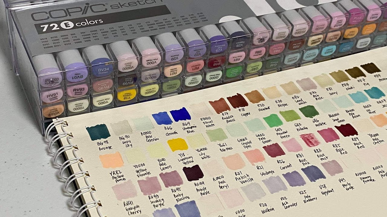 Copic Sketch Set E 72 Swatches