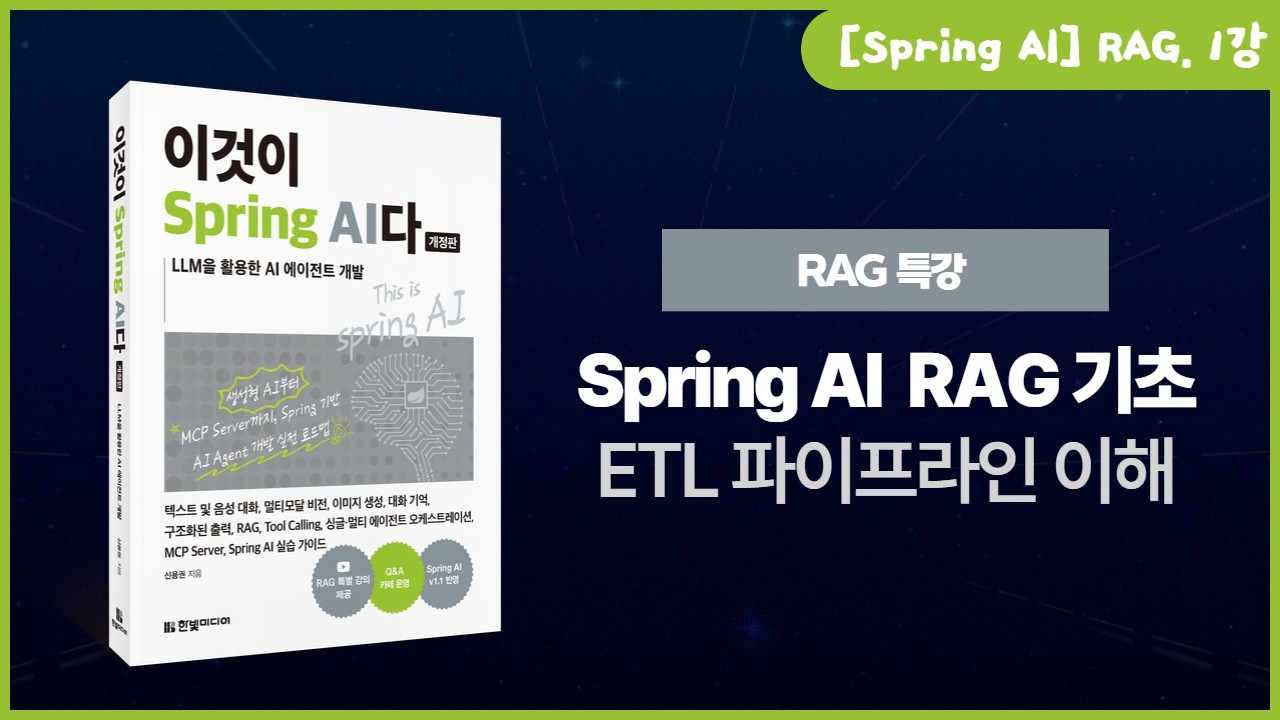 [Spring AI - RAG] 1강. RAG의 개념과 지식 기반 저장소 구축을 위한 ETL 파이프라인 기초