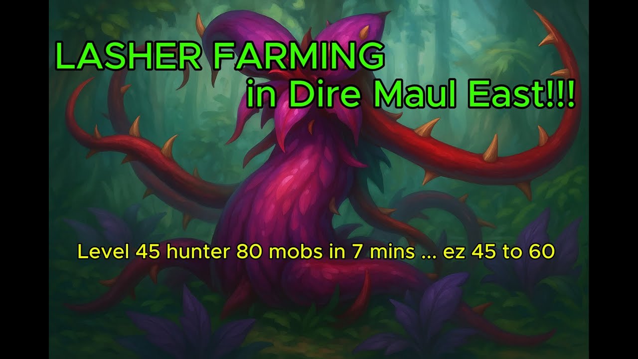 [Twow] Turtle WoW Hunter lvl 45 vs Dire Maul East 1 pull (80 mobs 50k exp in 7 mins in DME)