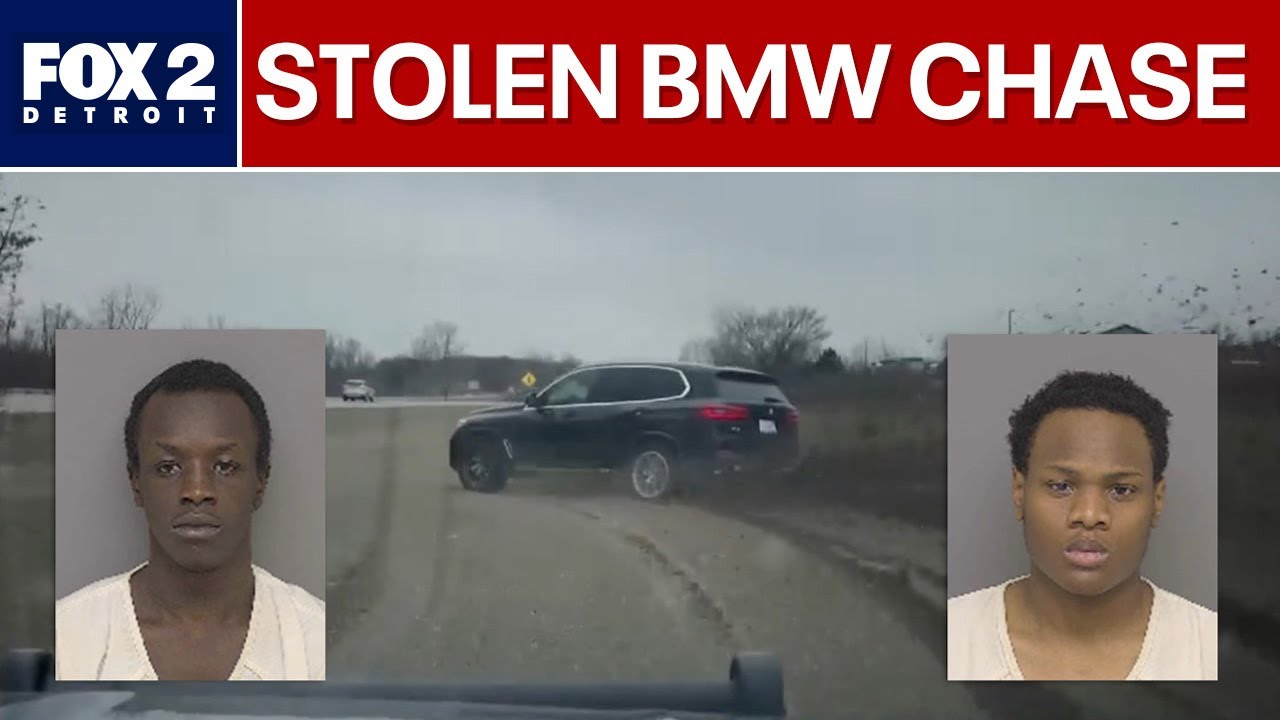 Stolen BMW police chase ends after multiple crashes