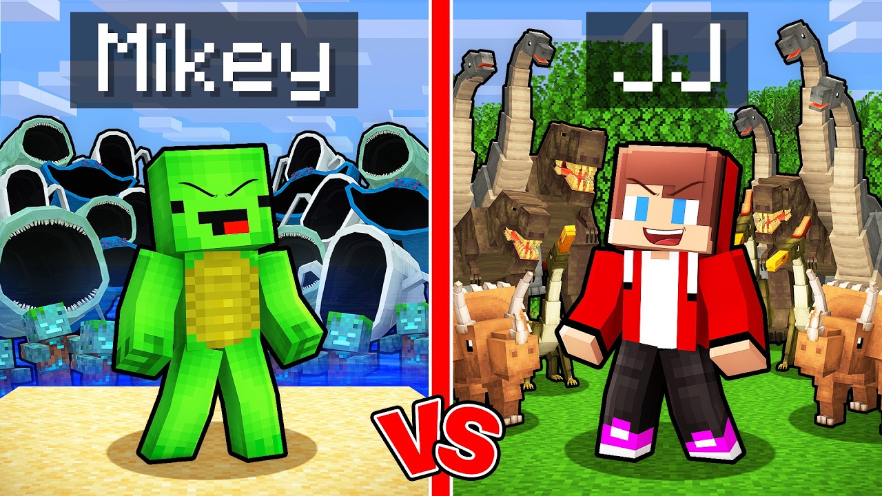 JJ vs Mikey Mob Army Battle in Minecraft - Maizen